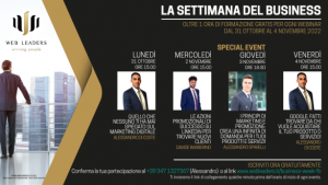 La settimana del business dal 31 ottobre al 4 novembre, webinar gratuiti sul web marketing